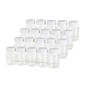12Pcs 50ml/80ml Refillable Bottles Plastic PET with Screw Cap Clear Empty Seal Solid Powder Medicine Pill Sample Vial Reagent Packing