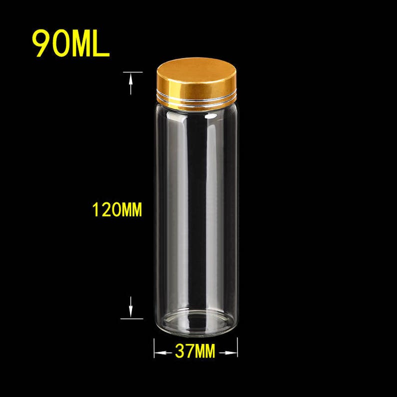 24 Units 20ml 50ml 65ml 90ml Glass Storage Bottles With Golden | Etsy