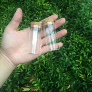 50units 30*70mm 30ml Glass Vials Jars Test Tube With Cork Stopper Empty Glass Transparent Clear Bottles For Food Saffron Jewelry