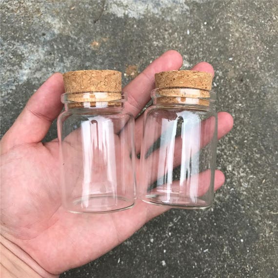 Small Transparent Glass Bottles, Small Short Can With Lid, Mini