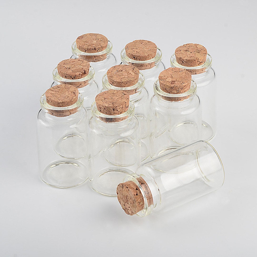 50units 30x50x17mm 20ml Cute Glass Vials Glass Bottles With Corks Small  Glass Jars Gift Bottles Factory 