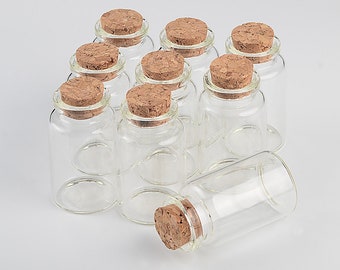 50units 30x50x17mm 20ml Cute Glass Vials Glass Bottles with Corks Small Glass Jars Gift Bottles  Factory