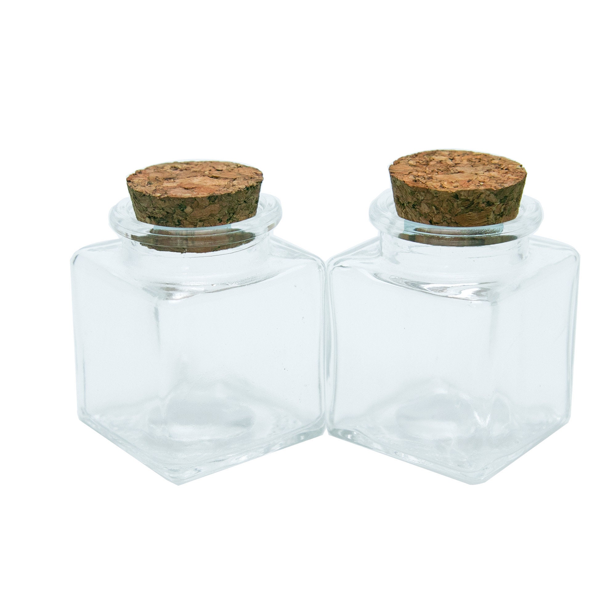 Relaxdays Botellitas de Cristal, Mini Botellas para Rellenar, 50 ml, Tapa  Rosca y Tapón, Transparente/Plateado, Pack de 20 : : Hogar y cocina