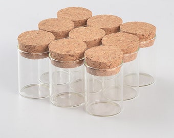 50units 30*40mm 15ml Glass Vials Jars Test Tube With Cork Stopper Empty Glass Transparent Clear Bottles