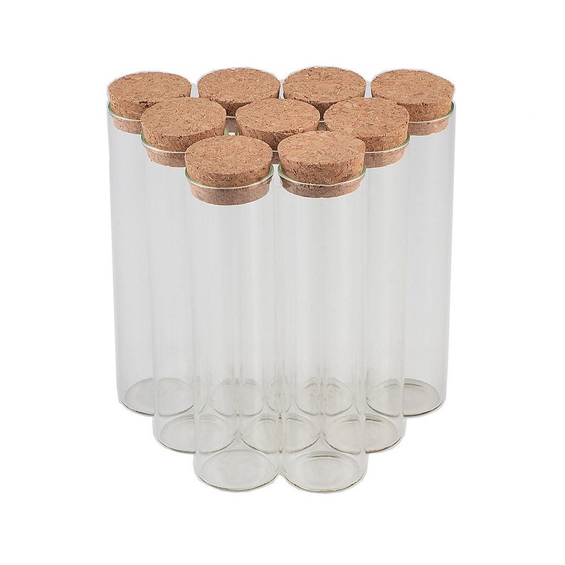 50units 30100mm 50ml Glass Vials Jars Cork Stopper Empty Etsy