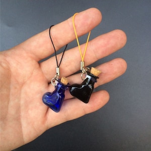Mini Glasflaschen Herzen Anhänger mit Schlüsselanhänger Karabiner Verschluss Flaschen DIY Anhänger Geschenk Flaschen Mix 7Farben xiexin-03