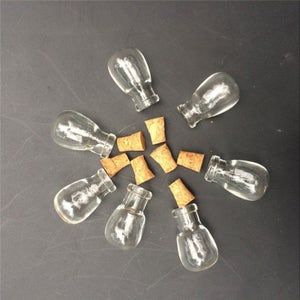 10 mini-bouteilles mignonnes gouttes d'eau pendentifs petites bouteilles en verre avec bouchon transparent bocaux transparents cadeaux fioles transparentes