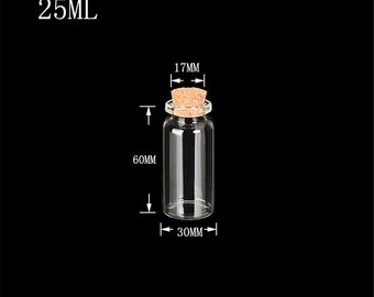 Pack De 30 Botecitos De Cristal Con Tapón De Corcho Y Cuerda - Mini Botellas 1-2ml Para Manualidades