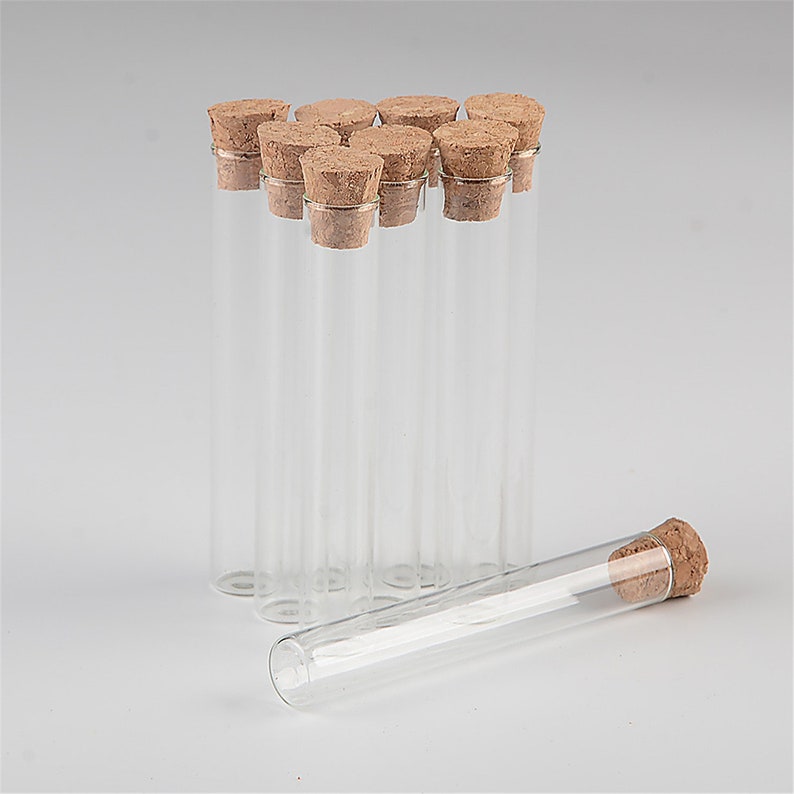 100pcs 12x75x10mm 5ml Mini Clear Glass Straight test tube Bottles With Cork Empty Vials Jars image 3