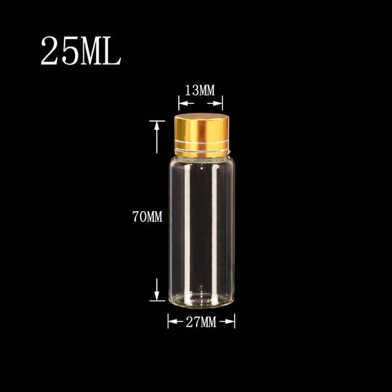 50pcs 8ml 15ml 20ml 25ml Mini Glass Bottles With Metal Aluminum