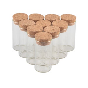 50Einheiten 30 * 60mm 25ml Glasfläschchen Gläser Reagenzglas mit Korken leeres Glas transparente klare Flaschen