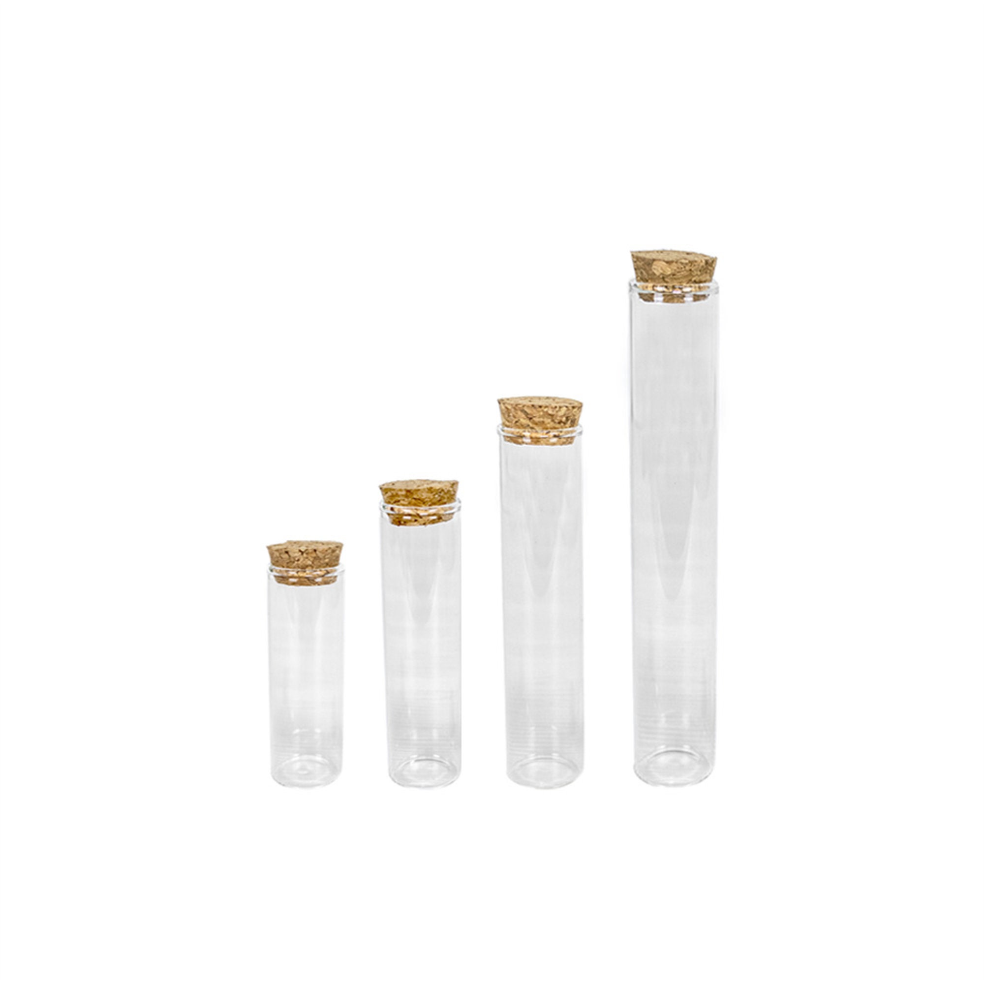 Empty 40ml 50ml 60ml 80ml Glass Bottles Vials Jars Test Tube With Cork Stopper Empty Jars Transparent Clear Bottles 50pcs