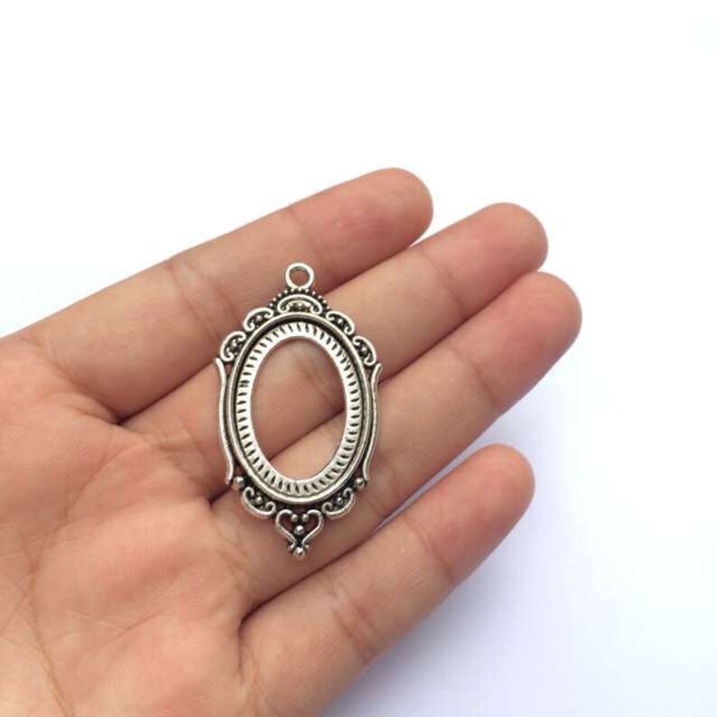 Oval Charms 18x25mm Pendants Silver Bronze Zinc Alloy Fashion Charm 10pcs T611