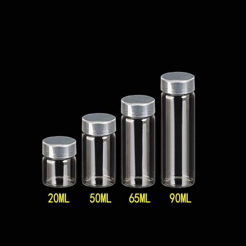 24 Units 20ml 50ml 65ml 90ml Glass Seal Bottles With Silver - Etsy