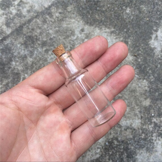 2pcs mini bouteilles en verre souhaitant une bouteille avec des bouchons