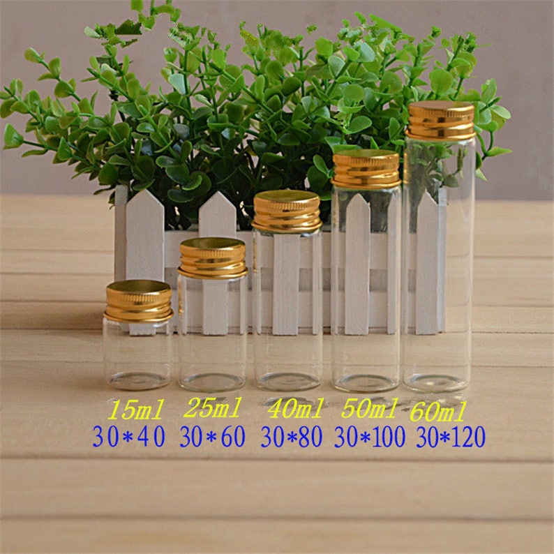 50pcs 15ml 25ml 40ml 50ml 60ml Mini Glass Bottles With Etsy