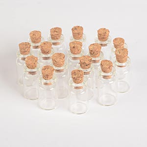 100pcs 13x24x06mm 1ml Mini Clear Glass Bottles With Cork Empty Transparent Glass Vials Jars