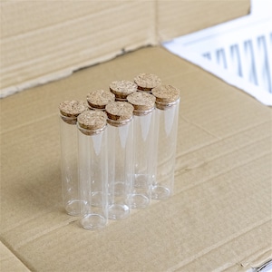 12pcs 50CC Empty Glass Bottles 50ml 25x100mm Cute Small Jars With Cork Stopper Little Clear Test Tube Bottles DIY Gift Tiny Jars Vials