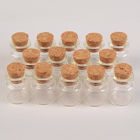 10ml Mini Glass Jars with Cork Stopper - Pack of 20 - Clear Tiny Bottles  Vials 