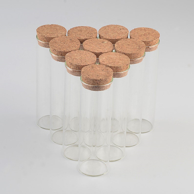 50units 30100mm 50ml Glass Vials Jars Cork Stopper Empty Etsy
