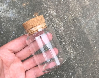Mini Small Clear Glass Storage Bottle Jars Vial Container With Cork Stopper 