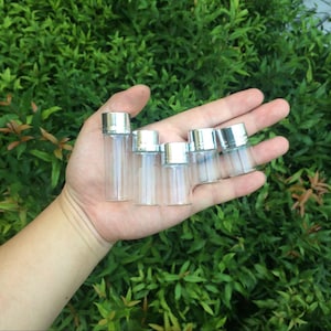 100pcs 5ml 6ml 7ml 10ml 14ml Glass Bottles Screw Cap Silver Aluminium Lid Empty Glass Jars Vials Bottles Jewelry Pendants
