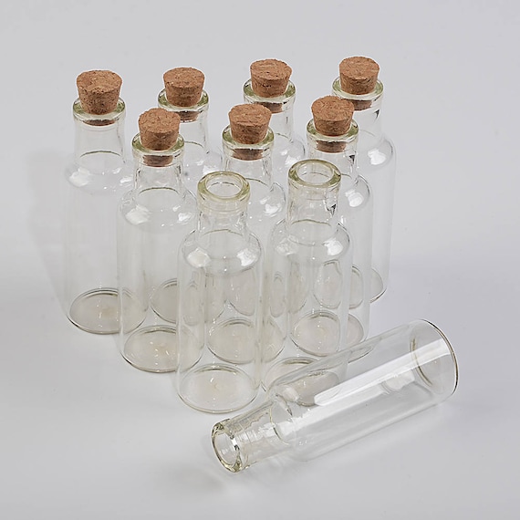 EOI Small clear glass bottle with cork - Bound to be Different