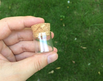 24pcs 24x25x21.5mm 5ml Small Glass Vials Jars Bottle With Cork Stopper Empty Glass Transparent Mason Jars