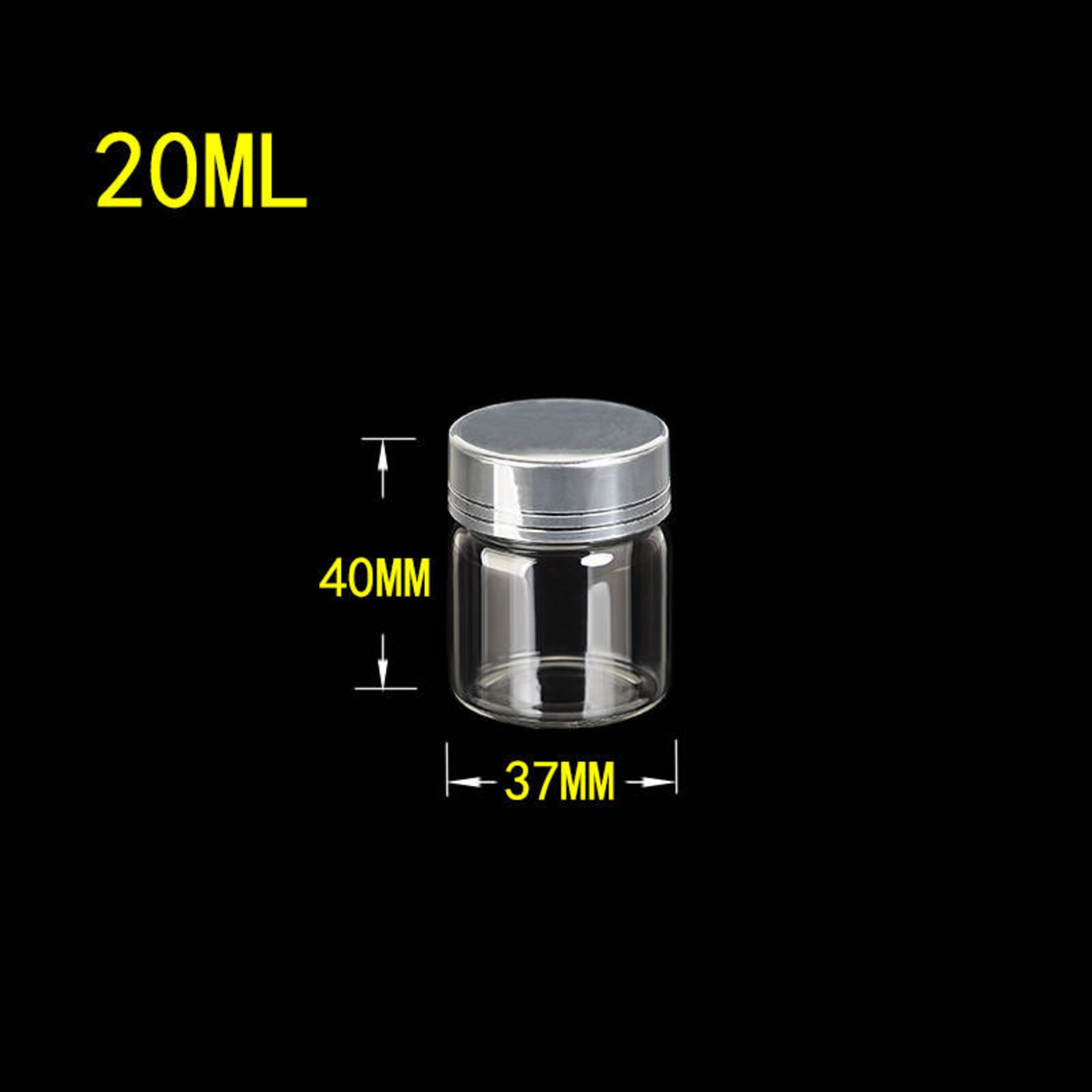 24 Units 20ml 50ml 65ml 90ml Glass Seal Bottles With Silver - Etsy