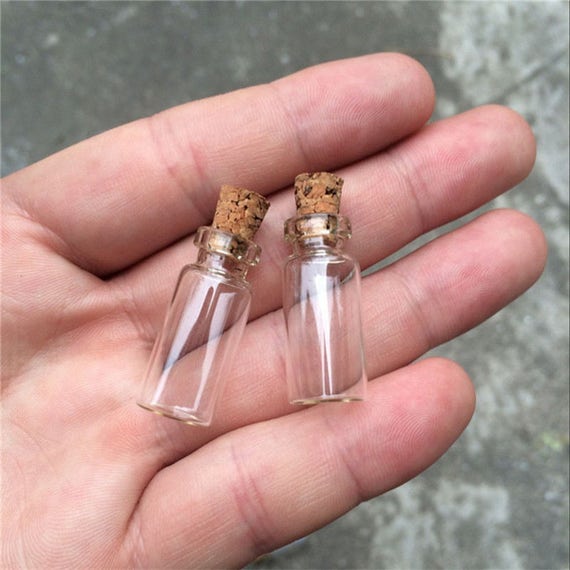 10 piezas, botellas de vidrio pequeñas, botella de poción en miniatura,  mini botellas de vidrio de corcho