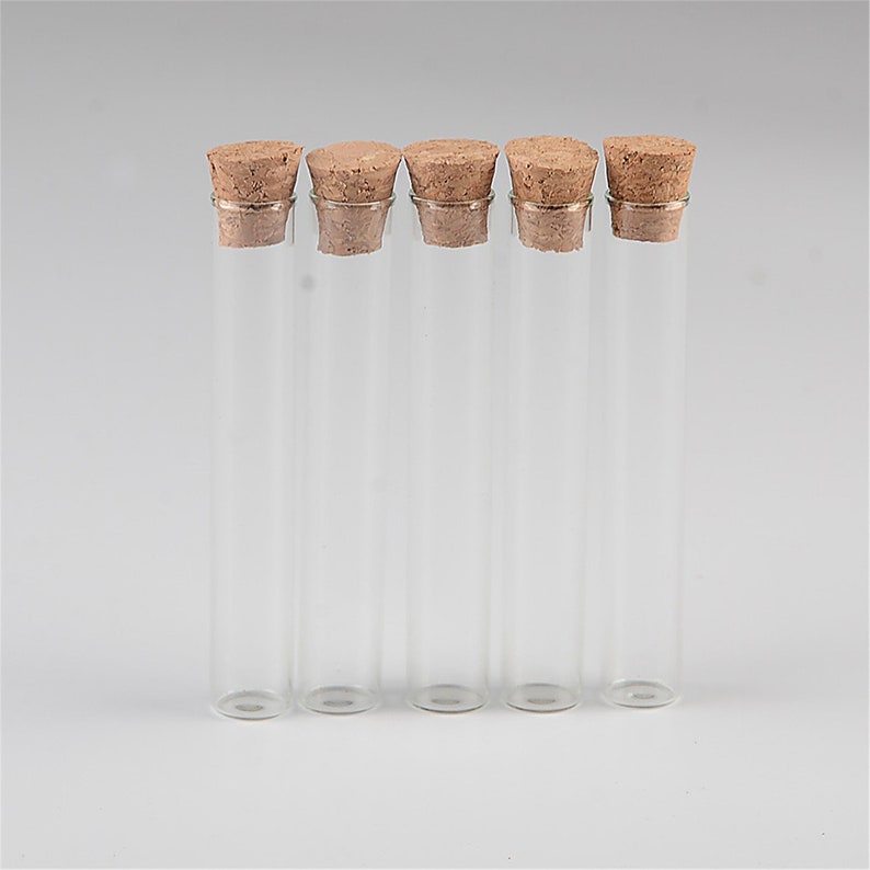 100pcs 12x75x10mm 5ml Mini Clear Glass Straight test tube Bottles With Cork Empty Vials Jars image 9
