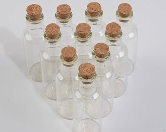 10pcs/set 1ml Tiny Small Clear Cork Glass Bottles Vials For Wedding Holiday  Decoration Hogard