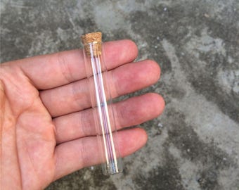 100 Stück 12x75x10mm 5ml Mini Klarglas Gerade Reagenzglas Flaschen Mit Korken Leere Fläschchen Gläser