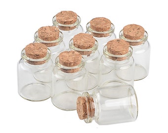 50units 30x40x17mm 15ml Mini Cute Glass Vials Glass Bottles with Corks Small Glass Jars Gift Bottles