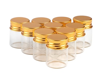 50pcs 15ml 25ml 40ml 50ml 60ml Mini Glass Bottles With Aluminum Screw Cap Empty Metal Lids Glass Vials Jars