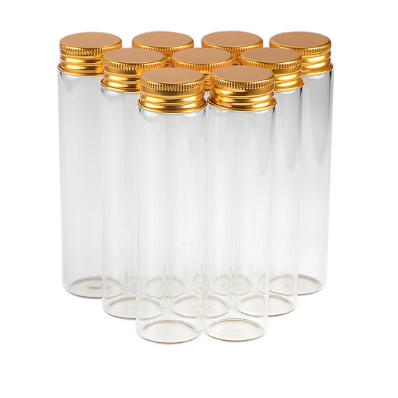 50pcs 15ml 25ml 40ml 50ml 60ml Mini bouteilles en verre avec bouchon à vis  en aluminium couvercles en métal vides flacons en verre bocaux -  France