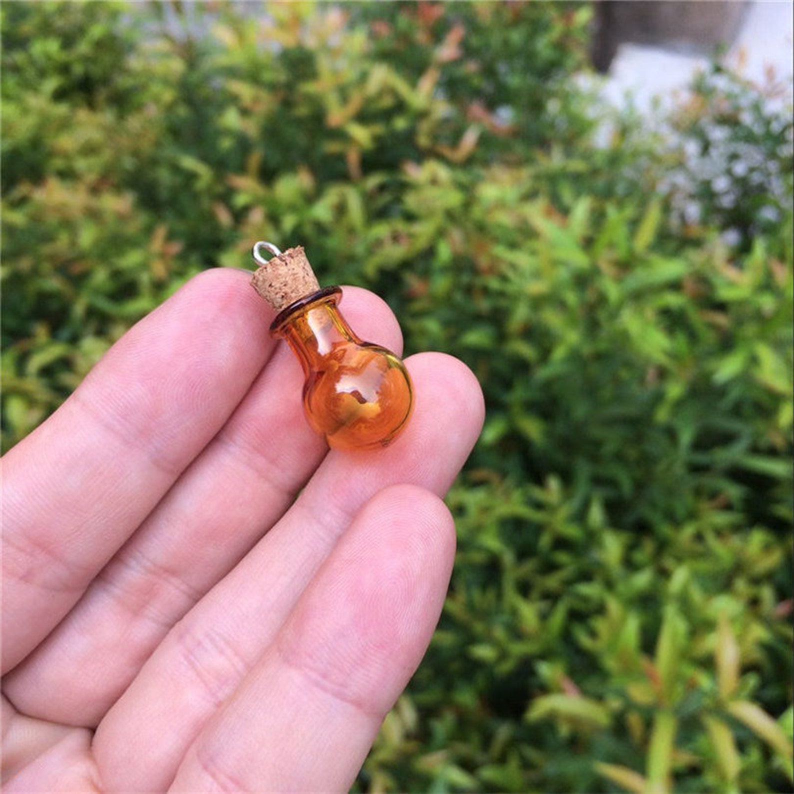 Mini Bottles Pendants With Loop Bulb Shape Cute Bottles Corks Etsy