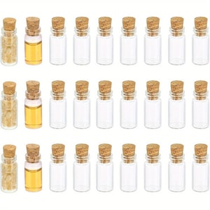 100pcs 10x24x5mm 0.8ml minimum Glass Bottles With Cork Empty Small Wishing Bottle Glass Vials Jars