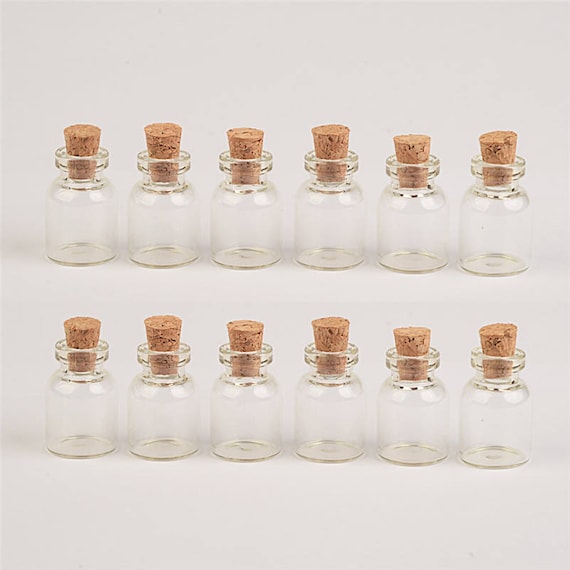 10Pcs Glass Bottles Clear Small Vials Empty Mini Jars With Aluminium Caps  Makeup Sample Bottle Wedding Favors Decorations DIY Jewelry Accessories  Liquid Holder Storage Case,Clear Glass Bottle, Multi- Purpose Tiny Glass Jar