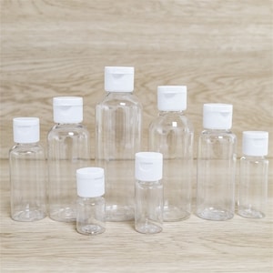 20Pcs PET Plastic Lotion Bottle with Flip Cap Travel Kit Portable Refillable Shampoo Bottles 5ml to 100ml Cosmetic Container Free Shipping