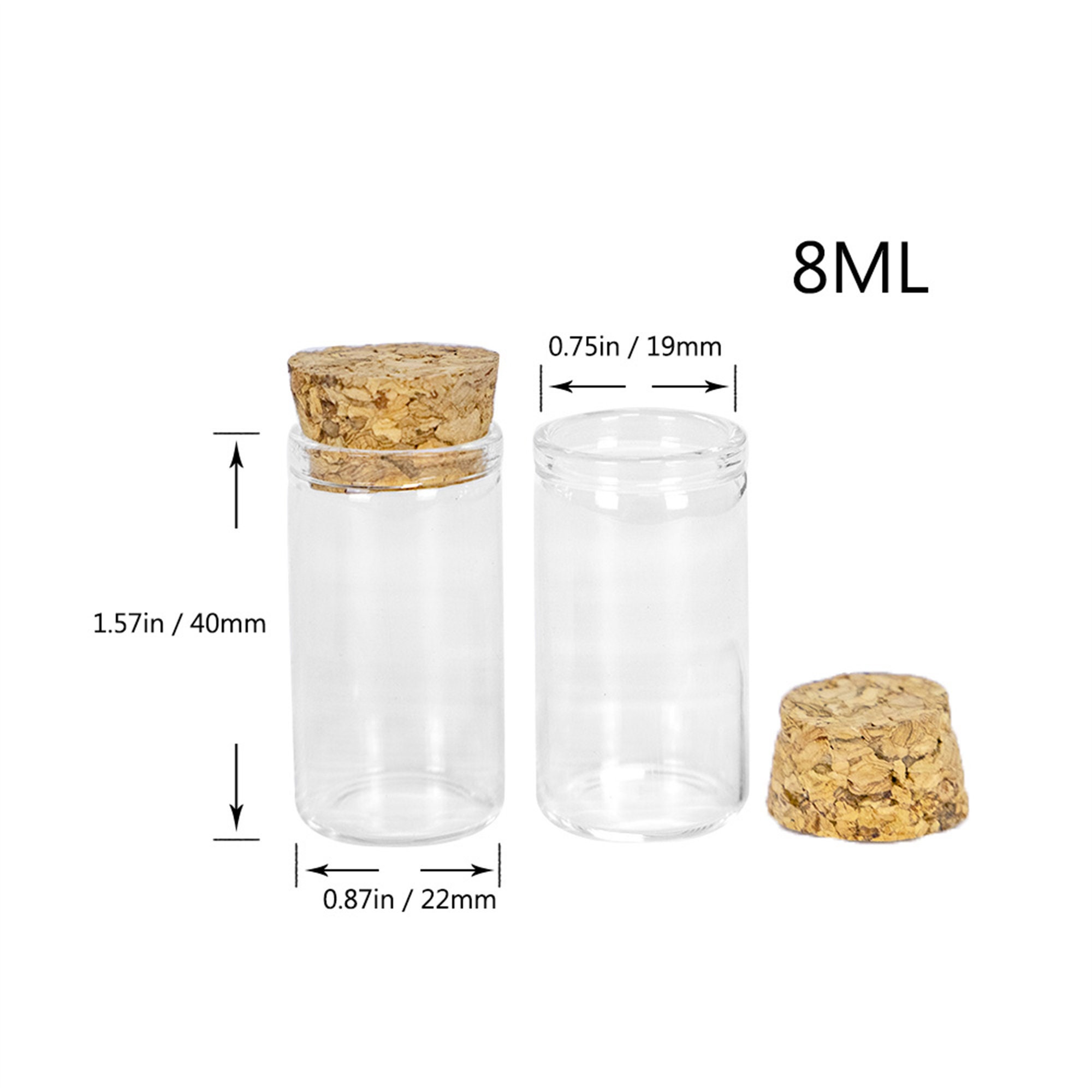 100pcs 16x24x06mm 1.5 Ml Mini Clear Glass Bottles With Cork Small Tiny  Vials Jars Containers Cute Wishing Bottle 