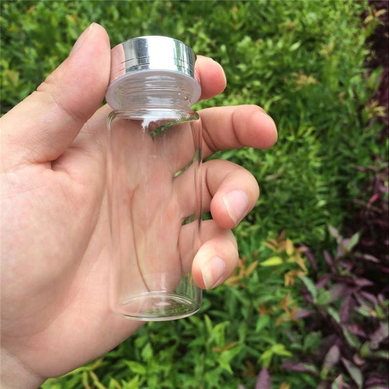 24 Units 20ml 50ml 65ml 90ml Glass Seal Bottles With Silver Etsy