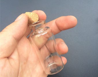 50pcs 28x65x12.5mm 25ml Glass Bottles With Cork Small Transparent Mini Empty Glass Vials Jars