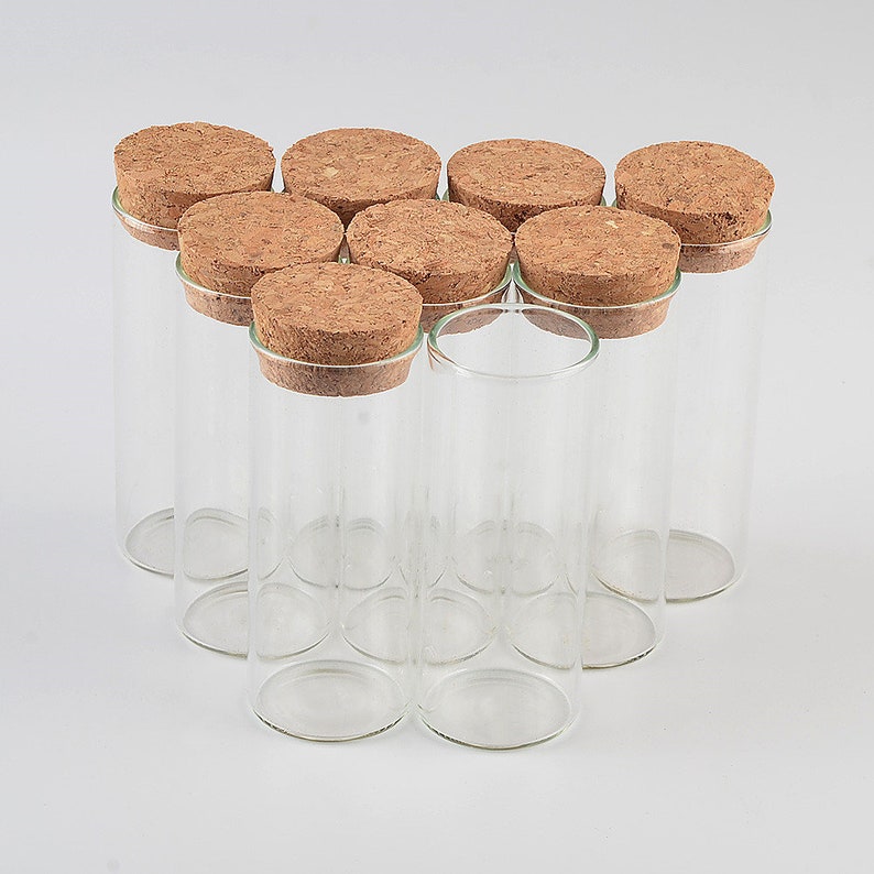 50units 3075mm 35ml Tiny Glass Vials Jars Test Tube With Cork Etsy