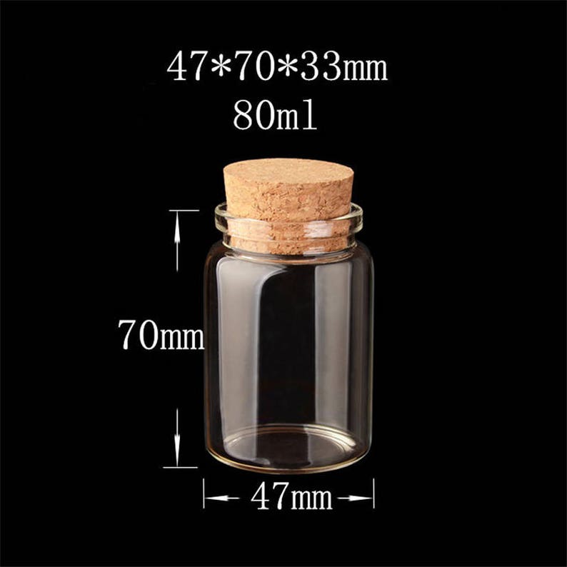 80ml Glass Bottles With Cork Small Transparent Mini Empty Glass Vials Jars Container Clear Food Botlles Eco-Friendly 24pcs/lot image 2