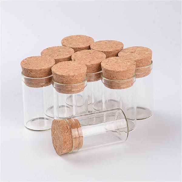 24pcs 24x40x21.5mm 10ml Small Glass Vials Jars Bottle With Cork Stopper Empty