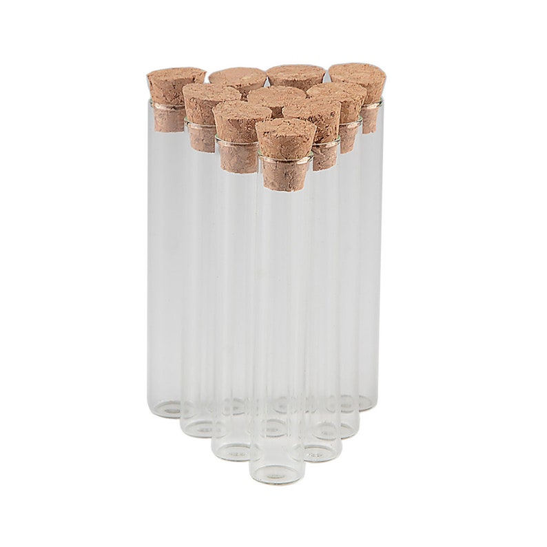 100pcs 12x75x10mm 5ml Mini Clear Glass Straight test tube Bottles With Cork Empty Vials Jars image 4