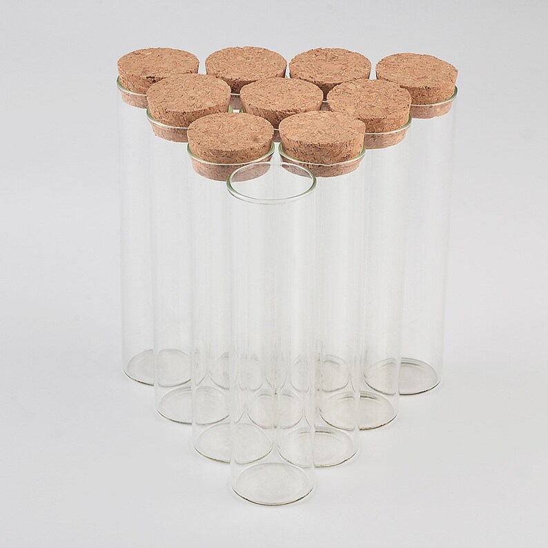 50units 30100mm 50ml Glass Vials Jars Cork Stopper Empty Etsy