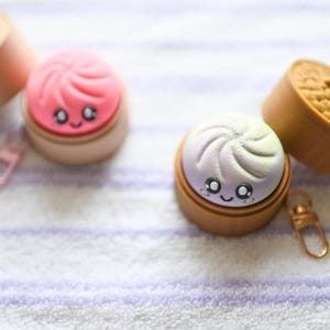 Brelok do kluczy z nadrukiem 3D – Kawaii Dumpling Charm Accessory