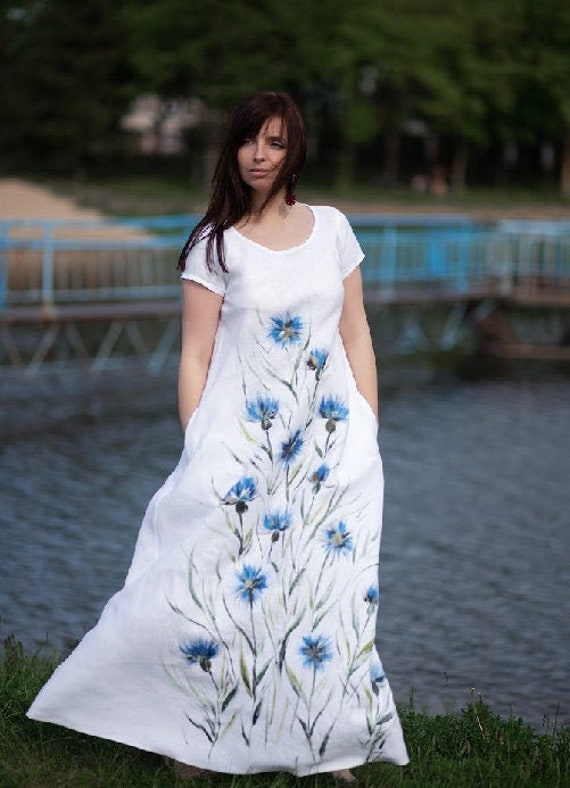 cornflower blue long dress Hattie Dress in Cornflower Blue Lace XXS main image 0